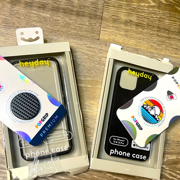 iPhone 12 Pro black case clear case two pop sockets popgrip popsockets MagSafe - Picture 1 of 4